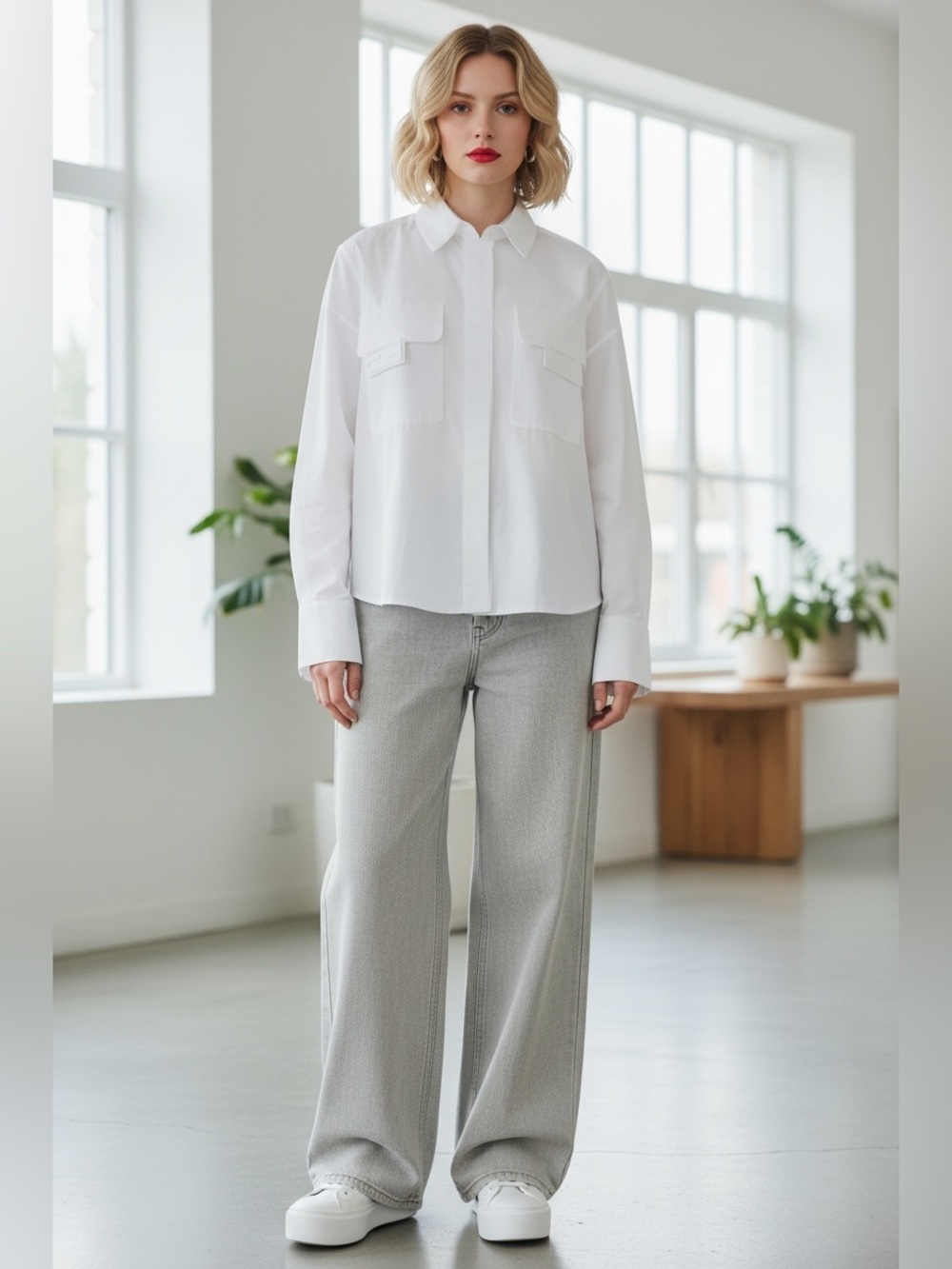 Fendi White Classic Button-Front Blouse